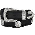 Belts.com Men's American Indian Coin Conchos Leather Belt 32 Black