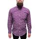 Men's Relco Purple Paisley Longsleeve Button Down 100% Cotton Shirt Medium