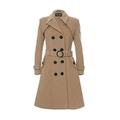 De La Creme - Womens Wool & Cashmere Winter Long Belted Coat (UK - 8 EUR - 36...
