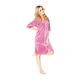 Women's Luxury SOFT Cotton Bath Robe Housecoat Dressing Gown Dress Style Velour Bathrobe Zip Up, Knee length, 14, Dusty Pink