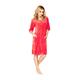 Women's Luxury SOFT Cotton Bath Robe Housecoat Dressing Gown Dress Style Velour Bathrobe Zip Up, Knee length16Coral