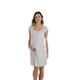 Premamy - Nightdress for Maternity, Bow Front Style, Two-Way Stretch Cotton, pre-Post-partum - Grey - III (S)