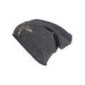 Cashmere Dreams Women Girls sequin- sparkle- Beanie-Hat-Cap with star - Knitwear-perfect accessoire-11,4 x 9 inch - anthracite/silver