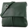 Italian bag shoulder bag messenger satchel women's bag real leather T63, Colour:Dark Green