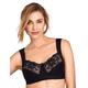 Miss Mary of Sweden Lovely Lace Women's Non-Wired Full Cup Cotton Bra Black