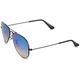 Ray-Ban – Aviator – RB3025 Aviator Metal Sunglasses 62 mm, Black(Blue Gradient Flash Lenses)