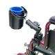 Wheelchair Rail and Tube Mount with Self Leveling Drink Cup Holder