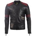 Aviatrix Men's Real Leather Racing Badges Fashion Jacket, 3XL / Chest=47inches, Black