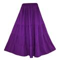 Beautybatik Purple Women Boho Gypsy Long Maxi Tiered Peasant Skirt 22