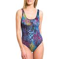 Kiniki Women's Amalfi Blue Tan Through Scoop Neck One Piece Swimsuit Swimwear