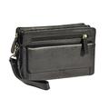 Gents Real Leather Wrist Bag Clutch Travel Black Cab Money Mobile Organiser Man Bag A210