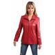 Womens Classic Zip Up Real Leather Jacket Ladies Semi Fitted Lambskin Coat Julia Red (22)