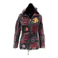 SHOPOHOLIC FASHION Women Om Peace Pointy Hooded Gothic Ladies Outer (XXL, Red)