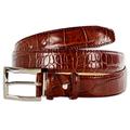 PASQUALE CUTARELLI Mens Crocodile Pattern Italian Leather Belt Burgundy Small 32 Inches