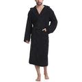 Ladeheid Men's 100% Cotton Terry Bathrobe LA40-101(Black (D16), XL)