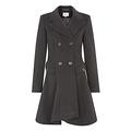 De La Creme - Women's Wool & Cashmere Jacket Ladies Winter Double Breasted Flary Coat (UK 16/EU 42/US 14/XL, Charcoal)