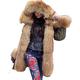 Roiii UK Women Faux Fur Thick Hood Parka Jacket Camouflage Winter Coat Size 8-20 (8, Army Green)