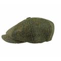 Failsworth Hats Carloway 8-Piece Bakerboy Harris Tweed Hat in Blue/Grey Mix, Green, 58cm