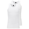 BOSS Mens Tank Top 2P CO/EL Two-Pack of Slim-fit Underwear Vests White