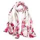 STORY OF SHANGHAI Women's 100% Silk Scarf Luxury Satin Graphic Painted Shawl Wraps DY04(Size: One Size)