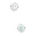 14ct Yellow Gold 4mm Round CZ Cubic Zirconia Simulated Diamond Light Prong Set Earrings Jewelry Gifts for Women