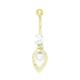 14ct Yellow Gold CZ Cubic Zirconia Simulated Diamond 14 Gauge Pear Drop Body Jewelry Belly Ring Measures 37x10mm Jewelry Gifts for Women