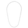 925 Sterling Silver Rhodium Finish 7.0mm Sparkle Cut Curb Chain Lobster Clasp Necklace Jewelry Gifts for Women - 56 Centimeters