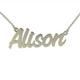 Solid 9ct White Gold Challenge Style Personalised Name Necklace With 18" (46cm) Trace Chain In Presentation Gift Box - ANY NAME MADE (See Description)