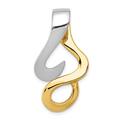 14ct Two Tone Solid Polished Gold Fits 10mm Regular 8mm Reversible Omega Slide Measures 33x16mm Jewelry for Women