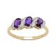 The Diamond Ring Collection: 9ct Gold Amethyst & Diamond Engagement Ring, Eternity Ring, Christmas Day, Mother's Day, Anniversary, size Q