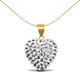 Jewelco London Ladies 9ct Yellow Gold White Round Crystal Love Heart Charm Pendant