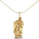 Jewelco London Ladies 9ct Yellow Gold Jesus Head Charm Pendant