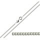 CJoL - Solid 9ct White Gold 14" (36cm) 1.1mm Wide Diamond Cut Curb Chain In Simple Gift Bag - 1.2g