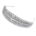 Avalaya Wide Bridal/Wedding/Prom Rhodium Plated Clear Austrian Crystal Leaf Tiara Headband