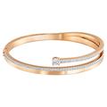 Swarovski Fresh bangle, White, Rose gold-tone plated