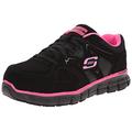 Skechers for Work Women's Synergy Sandlot Slip Resistant Work Shoe,Black/Pink,9 M US