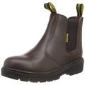MAXSTEEL Mens Slip ON Chelsea Dealer Safety Boots Work Boots Shoes Steel Toe Cap Sizes (UK 7) Brown
