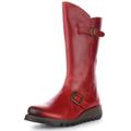 Fly London Women's Mes 2 Buckle Boots, Red, 4 UK