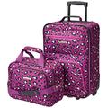 Rockland Fashion Softside Upright Luggage Set, Purple Leopard, 2-Piece Set (14/19)