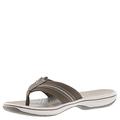 Clarks Women's Brinkley Jazz Flip Flop, Pewter Synthetic, 5 UK