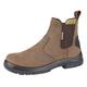 MENS GRAFTERS BROWN LEATHER WIDE FITTING CHELSEA DEALER SAFETY BOOTS M9509B (UK13)