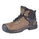 MENS GRAFTERS LEATHER WATERPROOF WIDE FIT LACE UP SAFETY BOOTS M9508 (UK8, BROWN)