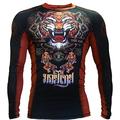 Hardcore Training Tiger Men's Rash Guard Compression Shirt Long Sleeve MMA No-Gi Tight BJJ Grappling Base Layer Fitness