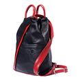 Handbag Bliss Womens Vera Pelle Super Soft Italian Leather Backpack Rucksack Convertible Shoulder Bag Medium Black and Red