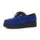 Ajvani Mens lace up Goth Punk Rockabilly Brothel Creepers Teddy boy Shoes, Blue Suede, 8 UK