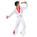 Rubie's 889050S000 Deluxe Adult Elvis Costume Fancy Dress, Men, White, Small Chest 38"
