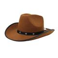 12 X BROWN COWBOY STUDDED HAT FANCY DRESS ACCESSORY COWGIRL HAT TRAMPAS WILD WEST BULK