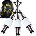 Juggle Dream EURO PRO Juggling Clubs Set of 3 (Silver) Metallic Deco Trainer Clubs + Flames N Games Travel Bag! Great Club Juggling Set For Beginners & Advanced Jugglers!