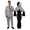 Couples Dalmatian Halloween Fancy Dress Costumes - His and Hers T.V. Film Movie Character Costumes (Mens: X-Large - Womens: X-Large)