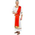 dressforfun Men’s costume Gaius Julius Caesar | White, comfortable long toga | Integrated red sash with golden hem (M | No. 300211)